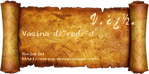 Vasina Árpád névjegykártya